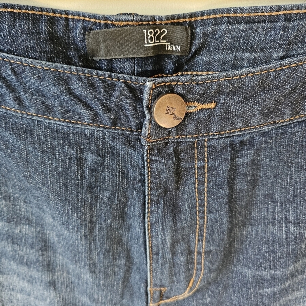 1822 Denim Dark Blue Women's Jeans Skinny Leg High Rise 22w - Picture 2 of 8